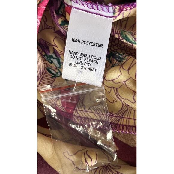 NWT Lulus Put on a Smile Burgundy Floral Print Satin Full Wrap Maxi Dress Small - Picture 8 of 8